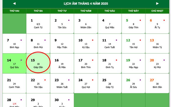 Lịch âm 15/4/2025: Vận khí hanh thông, tốt cho cầu tài
