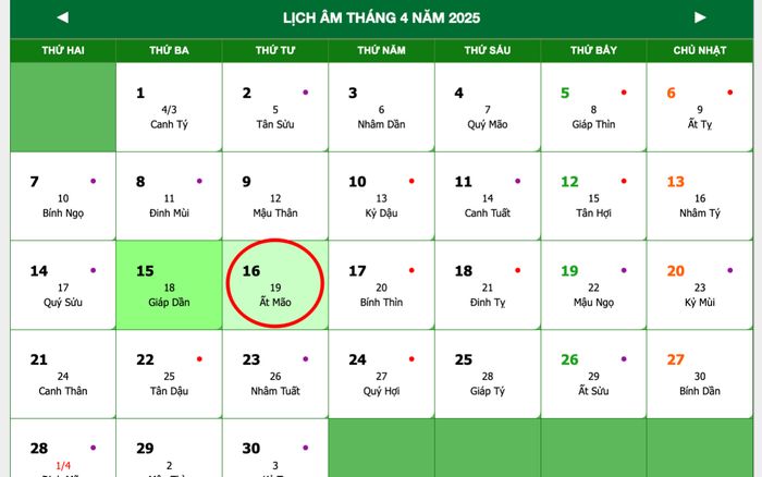 Lịch âm hôm nay 16/4/2025: Ngày nhiều bất lợi, nên hoãn việc lớn để tránh vận xui