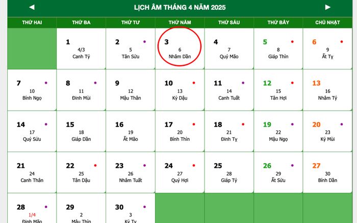 Lịch âm hôm nay 03/04/2025: Ngày vượng tài, hợp xuất hành cầu lộc