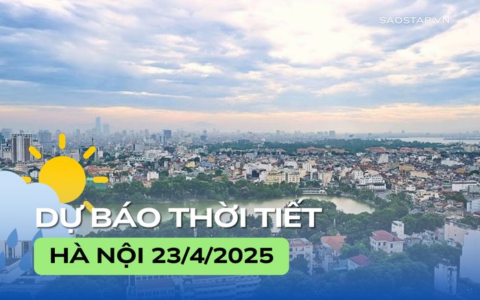 Dự báo thời tiết thành phố Hà Nội ngày 23/4: Chiều tối có khả năng mưa rào