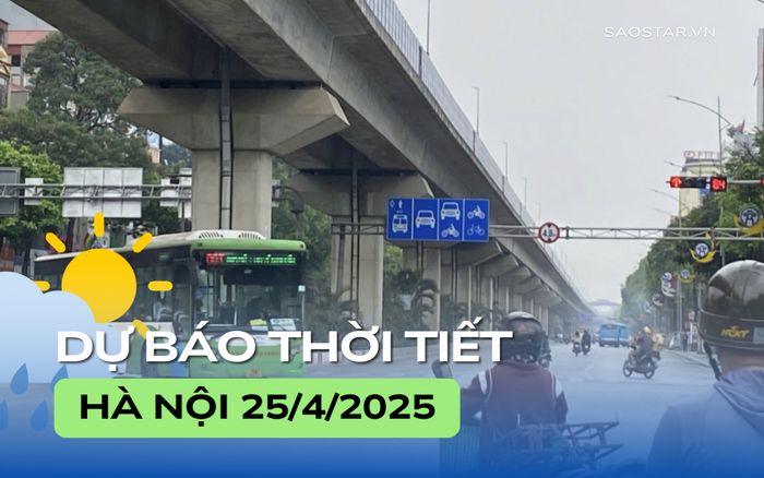 Dự báo thời tiết thành phố Hà Nội ngày 25/4: Một số nơi có thể mưa to
