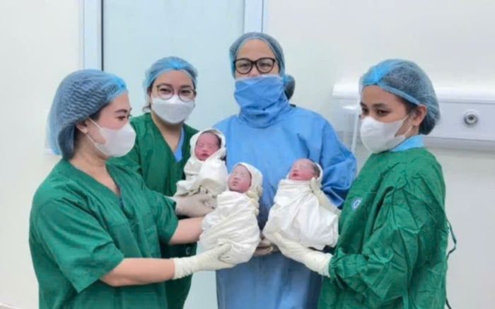 Ca sinh 3 tự nhiên hiếm gặp, diện mạo 3 em bé siêu đáng yêu