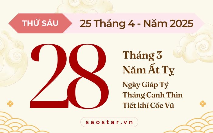 Lịch âm hôm nay 25/04/2025: Ngày nhiều kiêng kỵ, nên tránh khởi sự quan trọng