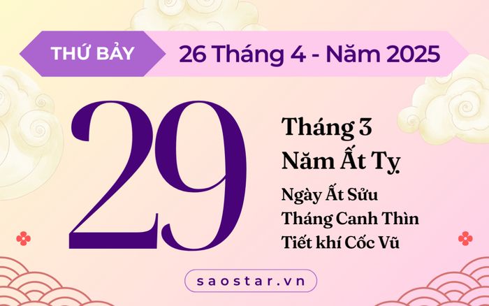 Lịch âm 26/4/2025: Không thuận cưới hỏi, xây dựng hay chuyển nhà