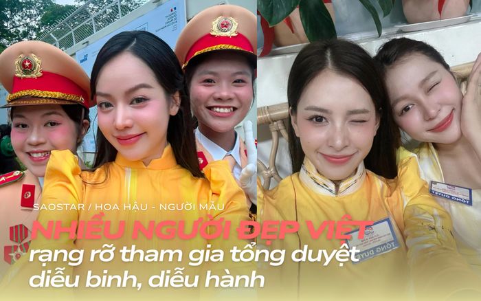 Người mẫu, Hoa hậu Việt rạng rỡ tham dự buổi tổng duyệt diễu binh, diễu hành sáng 27/4