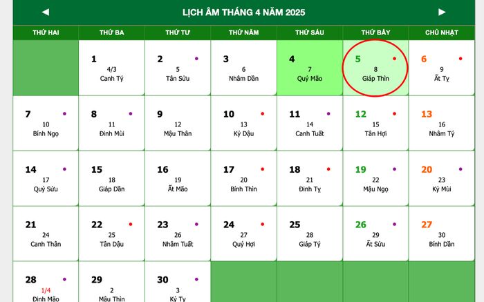 Lịch âm hôm nay 05/04/2025: Khai trương, tranh chấp đều gặp thuận lợi