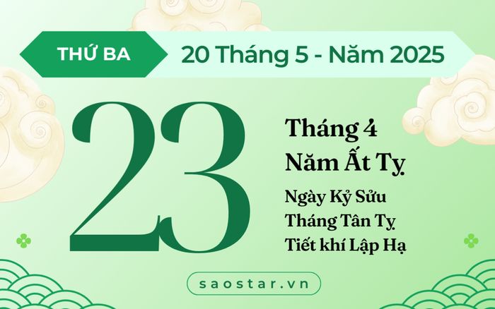 Lịch âm hôm nay 20/5/2025: Ngày cát lành để khởi sự hanh thông