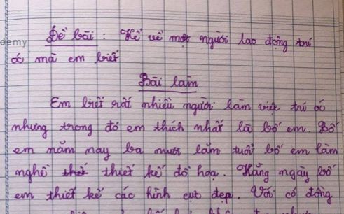 Bài văn tả bố đầy sự tự hào nhưng đến câu cuối ai cũng phì cười