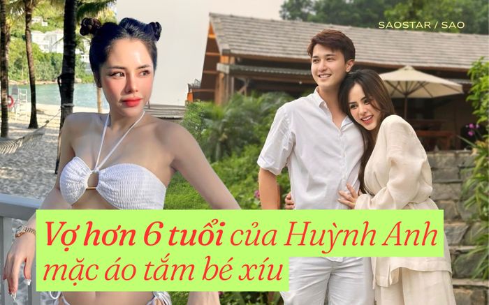 Vợ hơn 6 tuổi của Huỳnh Anh mặc áo tắm bé xíu khoe vẻ ngoài căng tràn