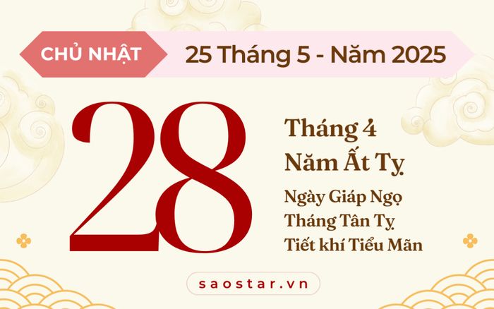 Lịch âm hôm nay 25/5/2025: Ngày vượng khí cho gia đạo và công việc