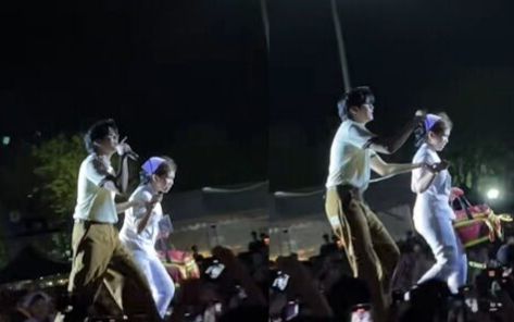 Nam ca sĩ dẫn y tá lên sân khấu để cấp cứu cho khán giả bị ngất xỉu