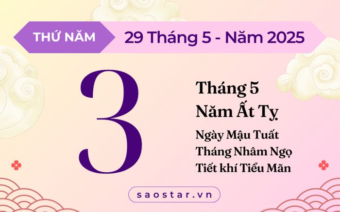 Lịch âm hôm nay 28/5/2025: Ngày nhiều hung tinh, tránh khởi sự quan trọng