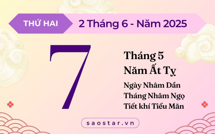 Lịch âm hôm nay 2/6/2025: Kiêng xuất hành xa, tránh khởi công đầu tư