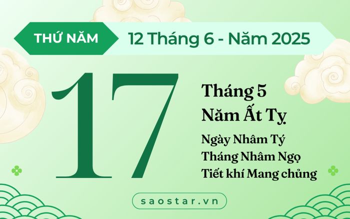 Lịch âm hôm nay 12/6/2025: Ngày đẹp để xuất hành, hóa giải tranh chấp