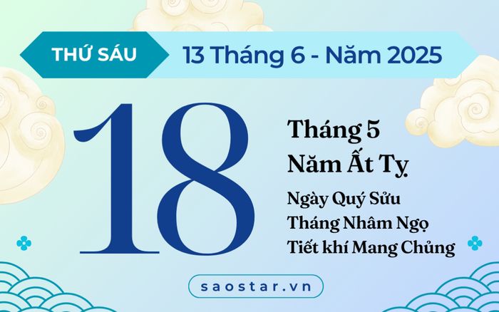 Lịch âm hôm nay 13/6/2025: Khởi đầu thuận lợi, hành sự suôn sẻ