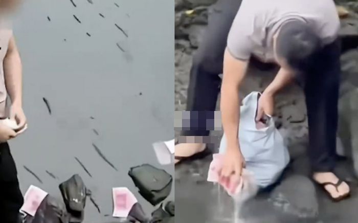 Xôn xao người đàn ông ném hơn 1 tỷ đồng tiền mặt xuống sông