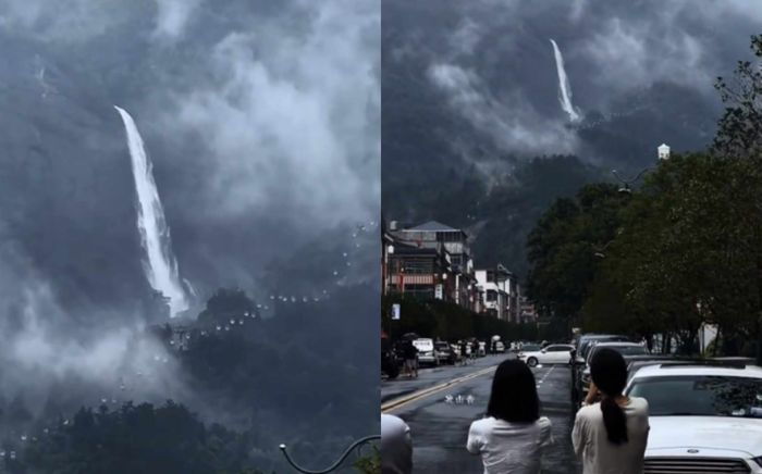 Kỳ vĩ dòng thác chảy 'giữa trời', cảnh tượng ngoạn mục hút gần 9 triệu lượt xem
