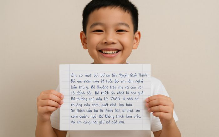 Học sinh viết văn tả bố, đọc câu nào ngán ngẩm câu đó