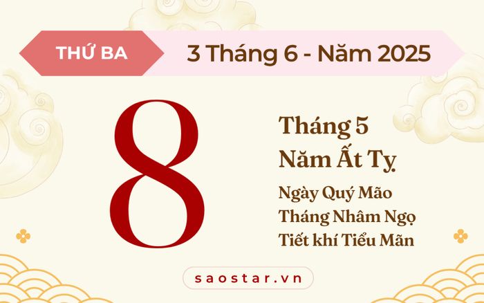 Lịch âm hôm nay 3/6/2025: Cát khí vượng, dễ gặp quý nhân hỗ trợ