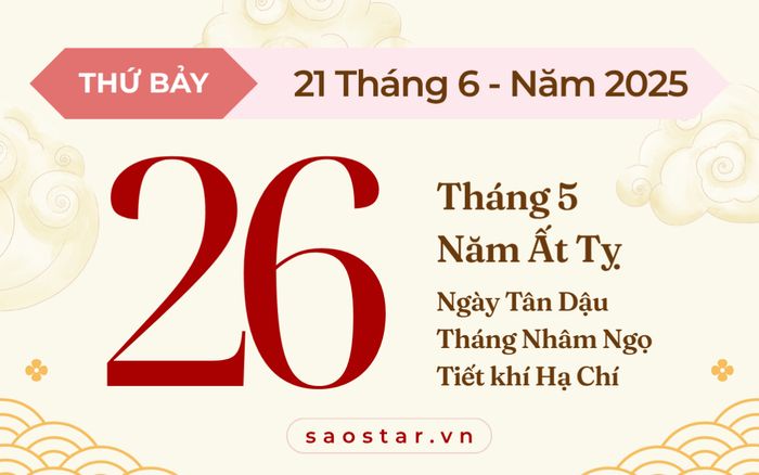 Lịch âm hôm nay 21/6/2025: Dễ thắng kiện, tránh khởi sự lớn
