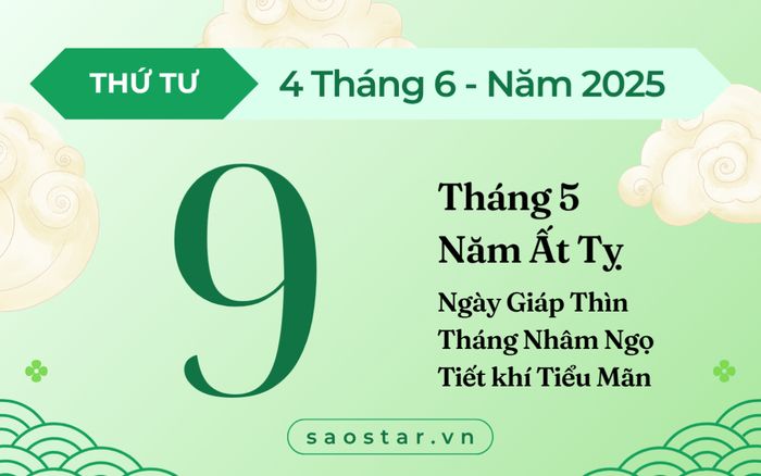 Lịch âm hôm nay 4/6/2025: Tránh làm 3 việc đại sự kẻo vướng họa