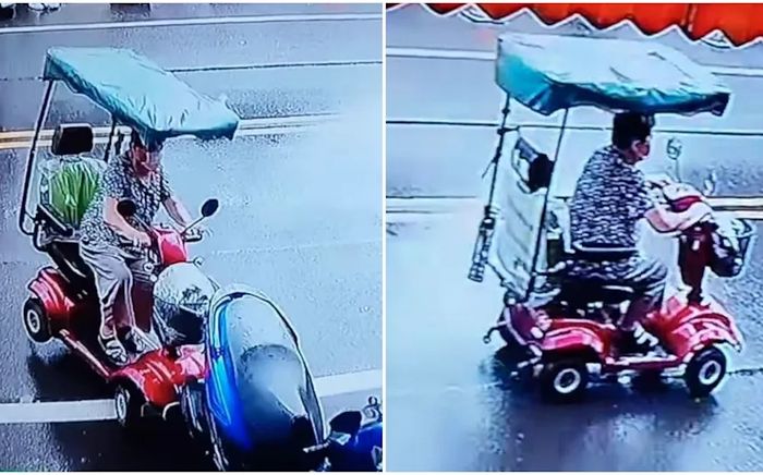 Chuyện thật như đùa: Cụ bà lái xe điện đâm ngã xe máy rồi... bỏ trốn