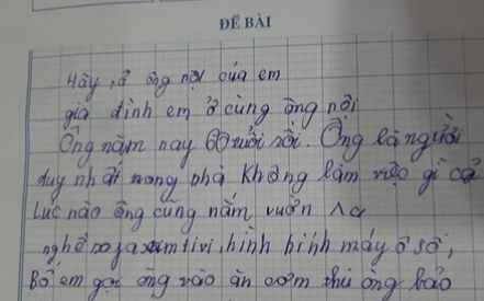 Cậu bé viết bài văn tả ông nội thật từng chi tiết, mẹ phải 'cười ra nước mắt'
