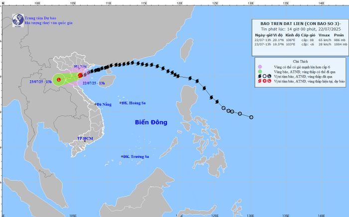 Cập nhật diễn biến bão số 3 mới nhất