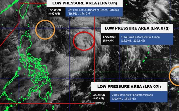 Thêm 3 áp thấp hình thành gần Biển Đông sau bão Wipha