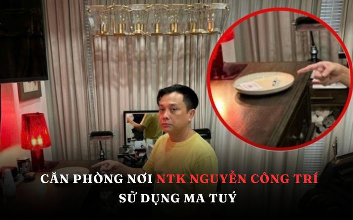 Hình ảnh căn phòng nơi NTK Nguyễn Công Trí bị bắt quả tang sử dụng ma tuý