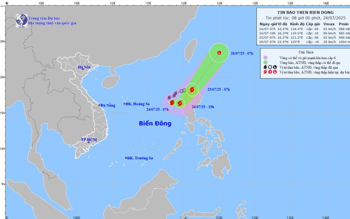 Áp thấp nhiệt đới mạnh lên thành bão số 4 mang tên COMAY, hướng đi rất dị thường