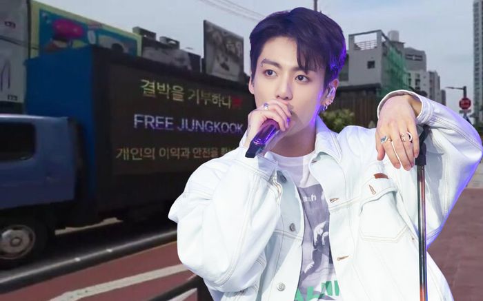 Fan gửi xe tải biểu tình đến trụ sở HYBE, yêu cầu 'giải thoát' Jungkook
