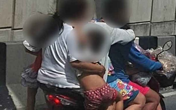 Xôn xao đoạn clip gia đình 7 người ngồi trên xe máy, phóng như bay trên đường quốc lộ