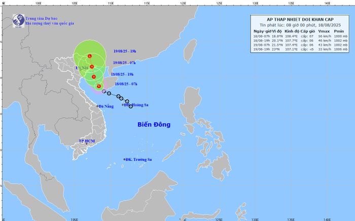 Tin áp thấp nhiệt đới khẩn cấp