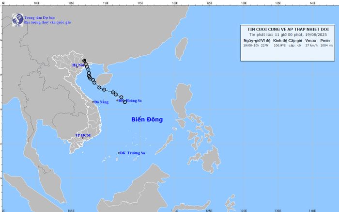 Áp thấp nhiệt đới suy yếu thành vùng áp thấp, Bắc Bộ tiếp tục có mưa dông