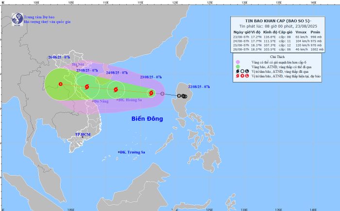 Tin khẩn cấp về cơn bão số 5