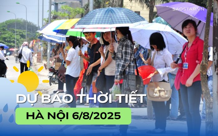 Dự báo thời tiết thành phố Hà Nội trong ngày 6/8