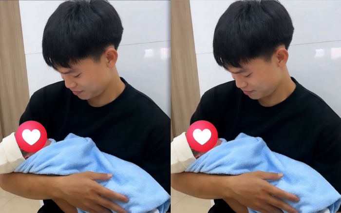 Hồ Văn Cường hạnh phúc khoe khoảnh khắc bế con đầu lòng