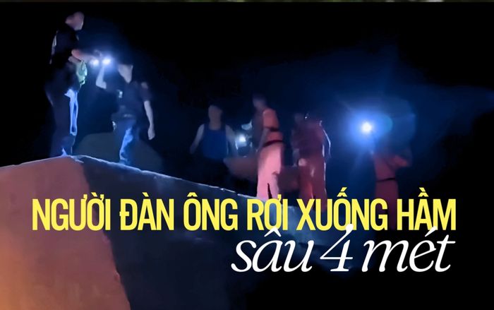Đi câu cá đêm cùng bạn, người đàn ông rơi xuống hầm sâu 4 mét