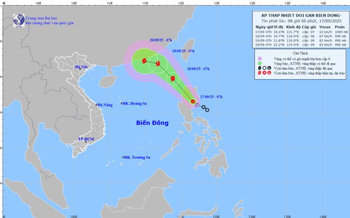 Áp thấp nhiệt đới sắp vào Biển Đông, nguy cơ thành bão lớn