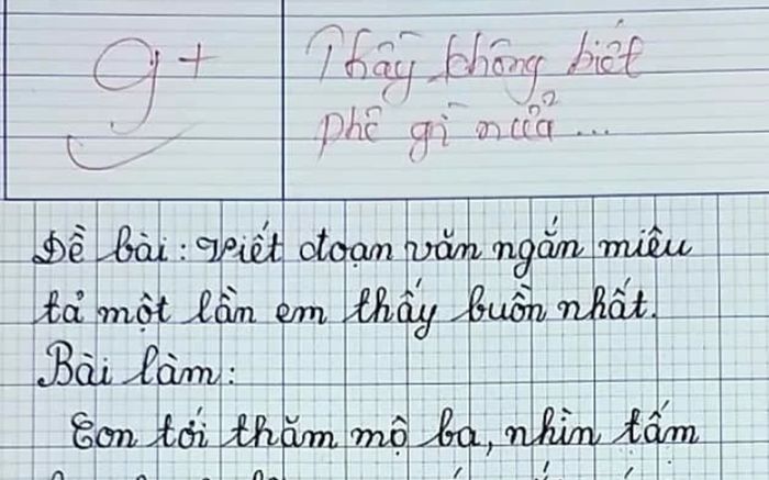 Bài văn nhắc về ba đạt điểm 9, thầy giáo xúc động không nói nên lời