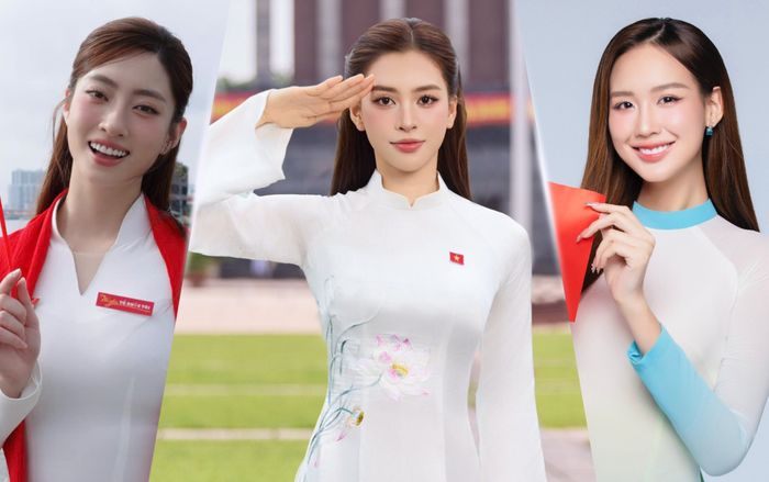 Dàn hoa hậu Việt trong diễu binh, diễu hành 2/9: Tiểu Vy, Lương Thuỳ Linh rạng rỡ, đầy tự hào