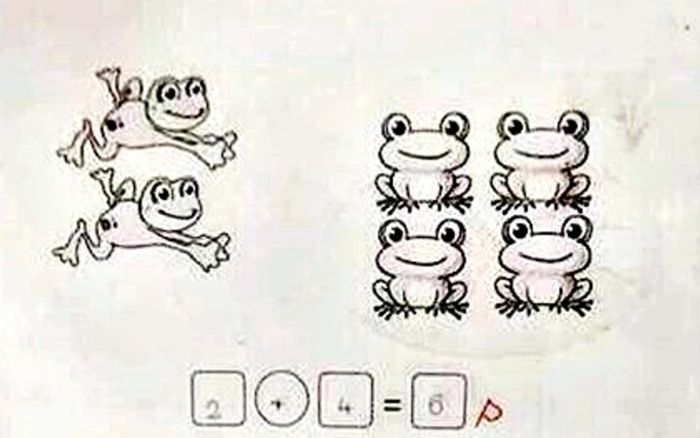 Bài toán '2+4=6' khá đơn giản lại bị chấm sai, cô giáo giải thích nhận được sự đồng tình