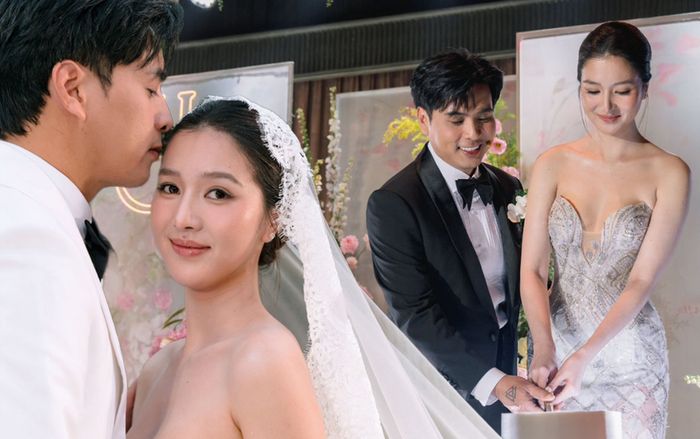 Vợ Hồ Quang Hiếu diện váy cưới cắt xẻ gợi cảm, một chi tiết gây choáng