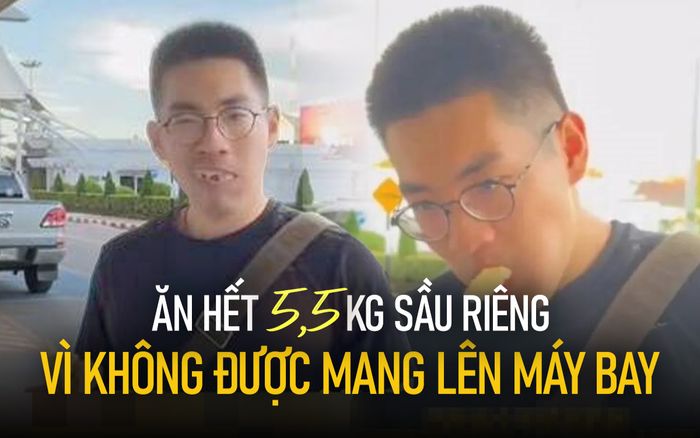 Gia đình ăn hết 5,5kg sầu riêng ngay trước cửa nhà ga vì không được mang lên máy bay