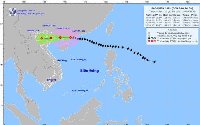 Diễn biến bão số 9 hiện tại ra sao?