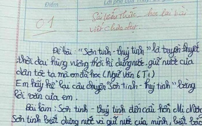 Bài văn bị chấm 1 điểm, cô giáo còn chê thậm tệ nhưng ai cũng đồng tình