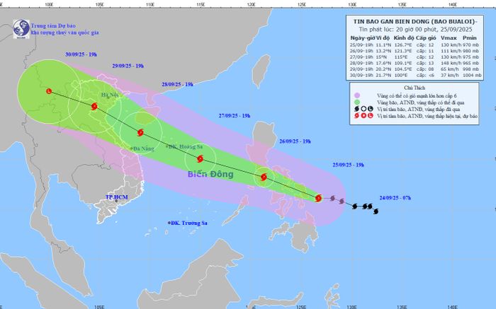 Bão số 10 (BUALOI) chuẩn bị vào Biển Đông, gió giật cấp 15