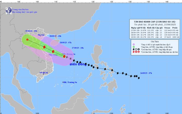 Bão số 10 (BUALOI) cực mạnh, di chuyển nhanh vào đất liền