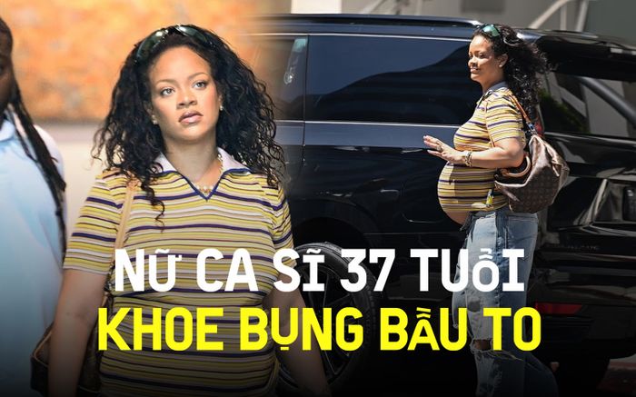 Nữ ca sĩ 37 tuổi khoe bụng bầu to vượt mặt trên phố trước thềm lâm bồn